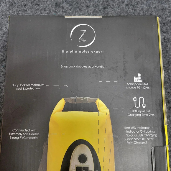 Wireless speaker LED Dry Bag Yellow Weatherproof Adjustable Straps 10L Sound Paq - Picture 4 of 9